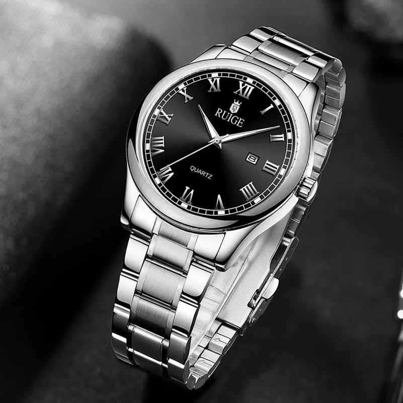 Fashion Men'S Watch Roman Scale Minimalist Men'S Famous Watch Night Glow Waterproof Trendy Watch