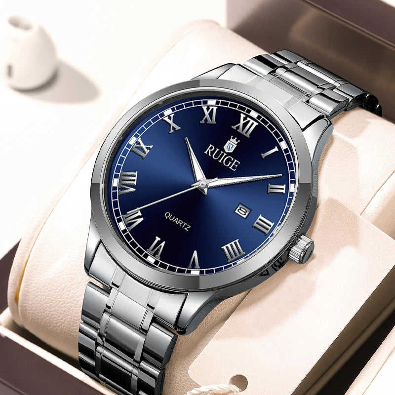 Fashion Men'S Watch Roman Scale Minimalist Men'S Famous Watch Night Glow Waterproof Trendy Watch