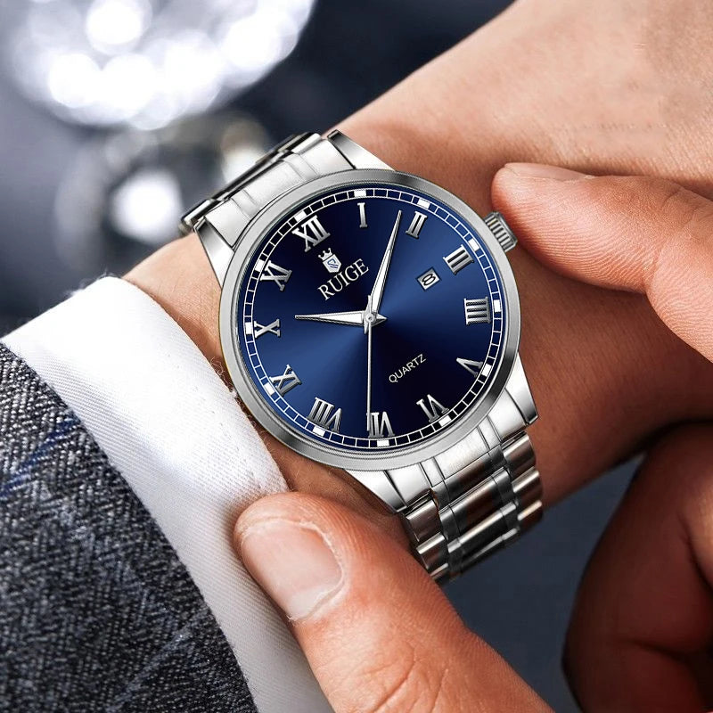 Fashion Men'S Watch Roman Scale Minimalist Men'S Famous Watch Night Glow Waterproof Trendy Watch